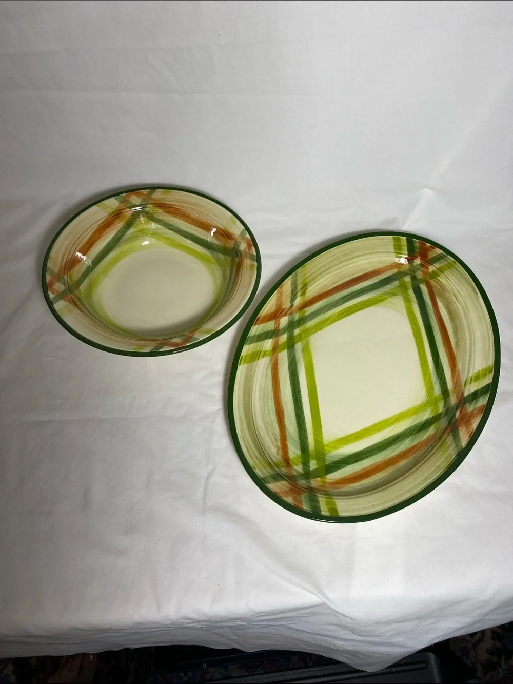 Vernonware “Tam O’Shanter” Vintage Serving Bowl and Platter Set -mid-century mod